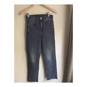 H&M Black Distressed High Ankle Jeans, Sz. 4